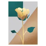Posters and prints golden modern minimalistic wall art geometric floral abstract canvas painting nordic decorative painting