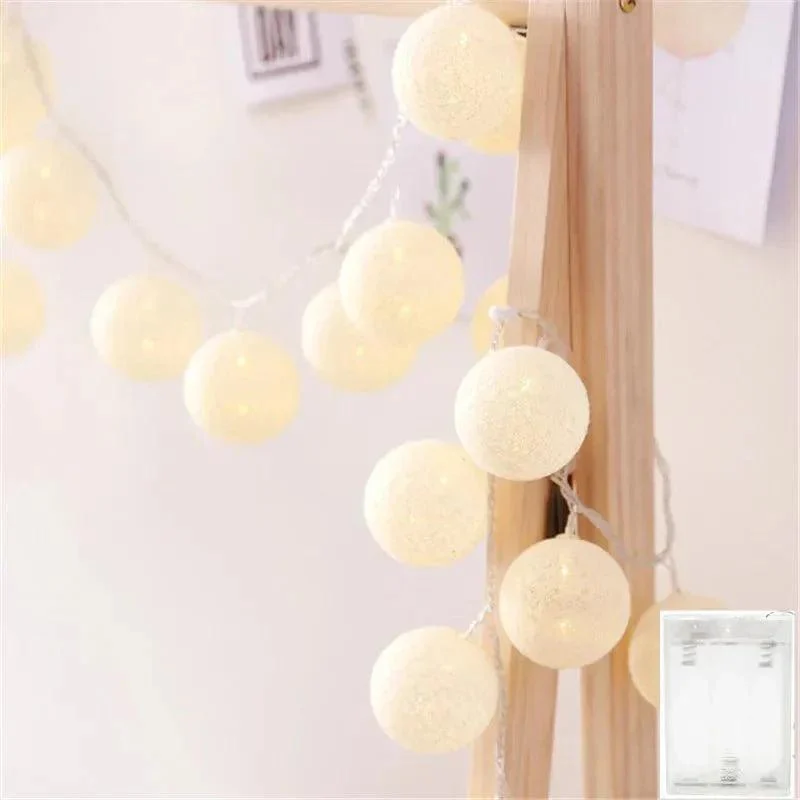 Pretty Pastel Cotton Ball Fairy Lights Garland 152708