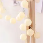 Pretty pastel cotton ball fairy lights garland