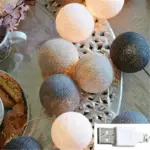 Pretty pastel cotton ball fairy lights garland