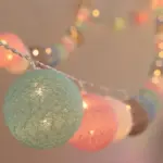 Pretty pastel cotton ball fairy lights garland