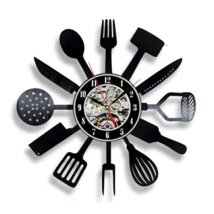 Vinyl Record Wall Clock Kitchen Decorative