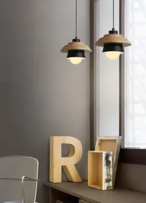 Wooden hanging lamps from Scandinavia