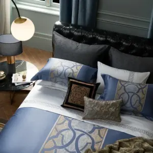 Homeko Space Blue Egyptian Cotton Bedding Set