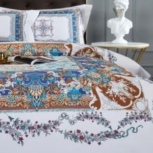 Homeko Layered 3D Printed Border Egyptian Cotton Bedding Set