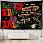 Psychedelic bohemian style tapestry wall hanging
