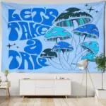 Psychedelic bohemian style tapestry wall hanging