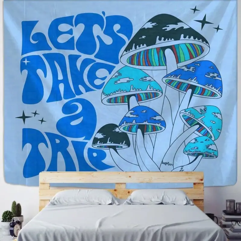 Psychedelic bohemian style tapestry wall hanging