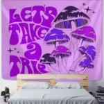 Psychedelic bohemian style tapestry wall hanging