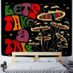 Psychedelic bohemian style tapestry wall hanging