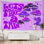 Psychedelic bohemian style tapestry wall hanging