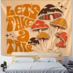 Psychedelic bohemian style tapestry wall hanging
