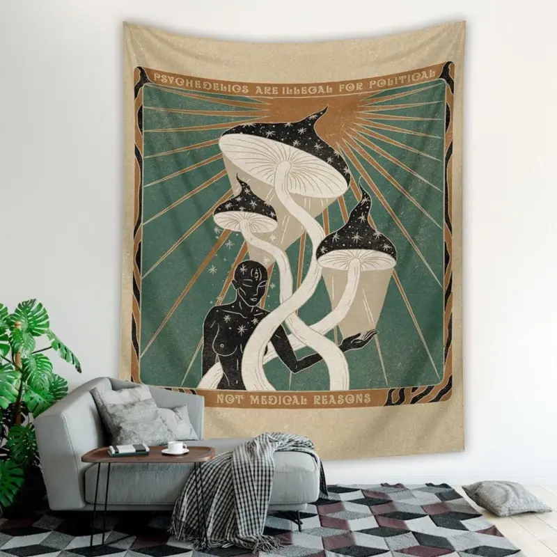 Psychedelic mandala tapestry wall hanging