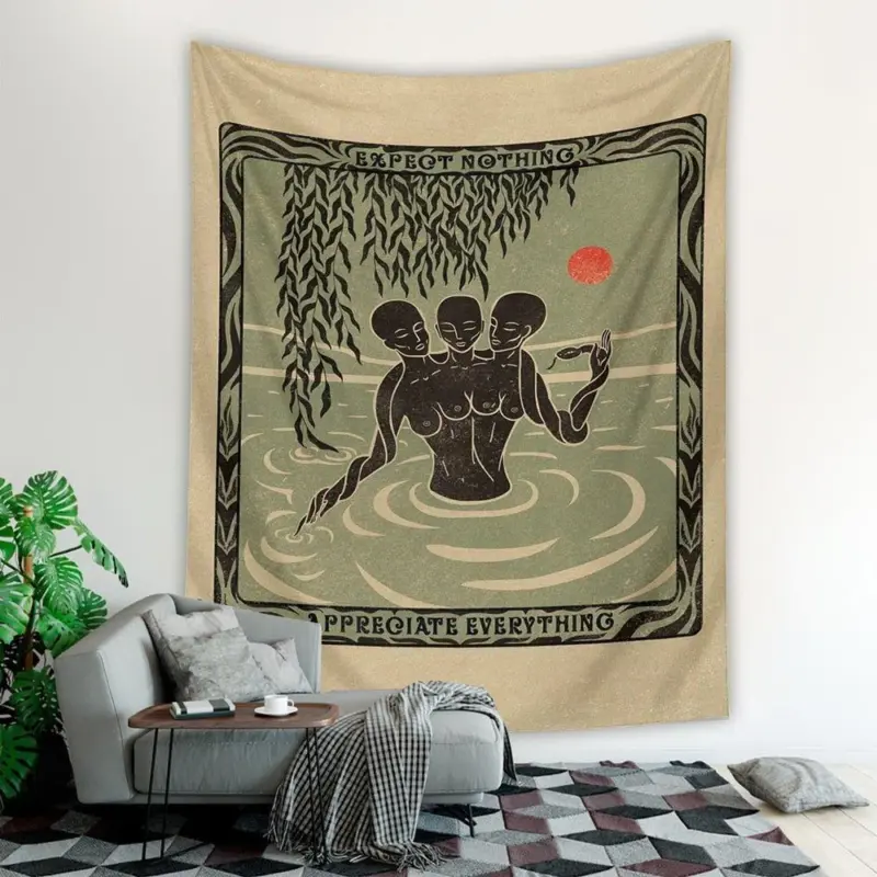 Psychedelic mandala tapestry wall hanging