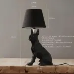 Pupart puppy art deco tischlampe schwarz weiss dekorative leuchte modern xlumina