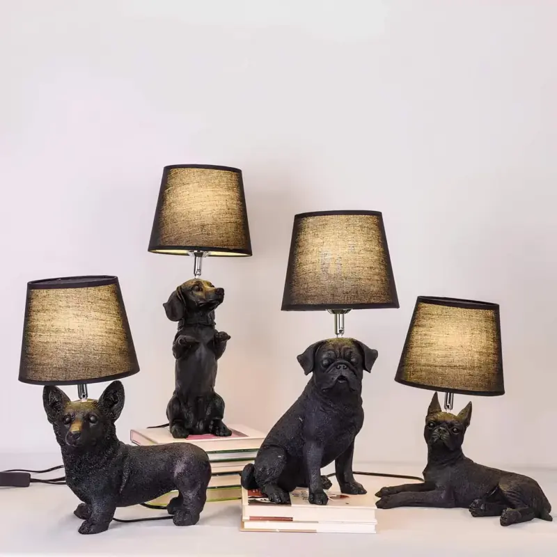 Pupart puppy art deco tischlampe schwarz weiss dekorative leuchte modern xlumina11