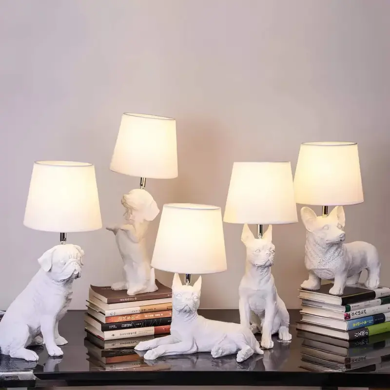 Pupart puppy art deco tischlampe schwarz weiss dekorative leuchte modern xlumina12