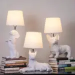 Pupart puppy art deco tischlampe schwarz weiss dekorative leuchte modern xlumina14