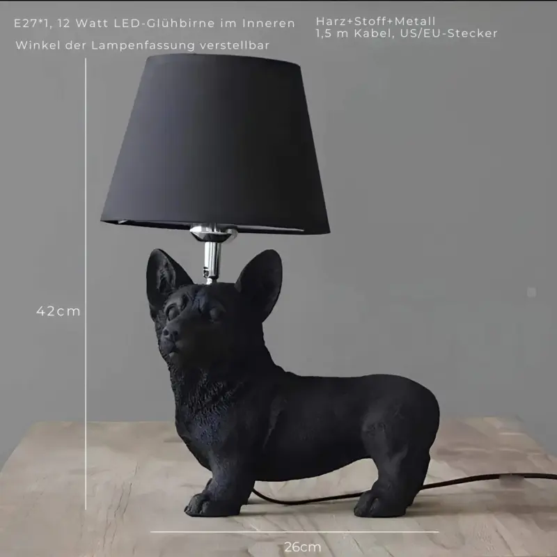 Pupart puppy art deco tischlampe schwarz weiss dekorative leuchte modern xlumina3