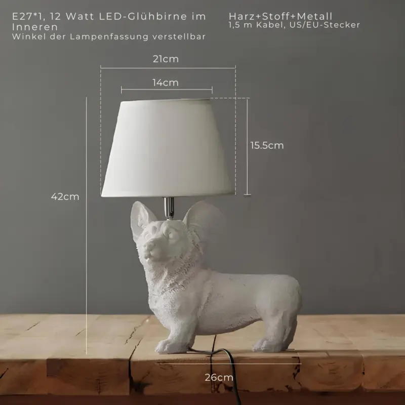 Pupart puppy art deco tischlampe schwarz weiss dekorative leuchte modern xlumina4