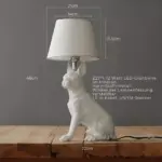 Pupart puppy art deco tischlampe schwarz weiss dekorative leuchte modern xlumina5