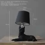 Pupart puppy art deco tischlampe schwarz weiss dekorative leuchte modern xlumina7