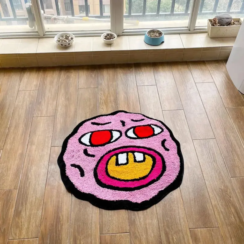 Quirky cherry bomb pink tufted rug