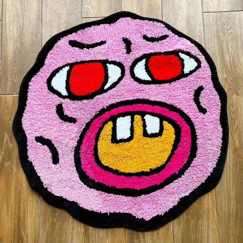 Quirky cherry bomb pink tufted rug
