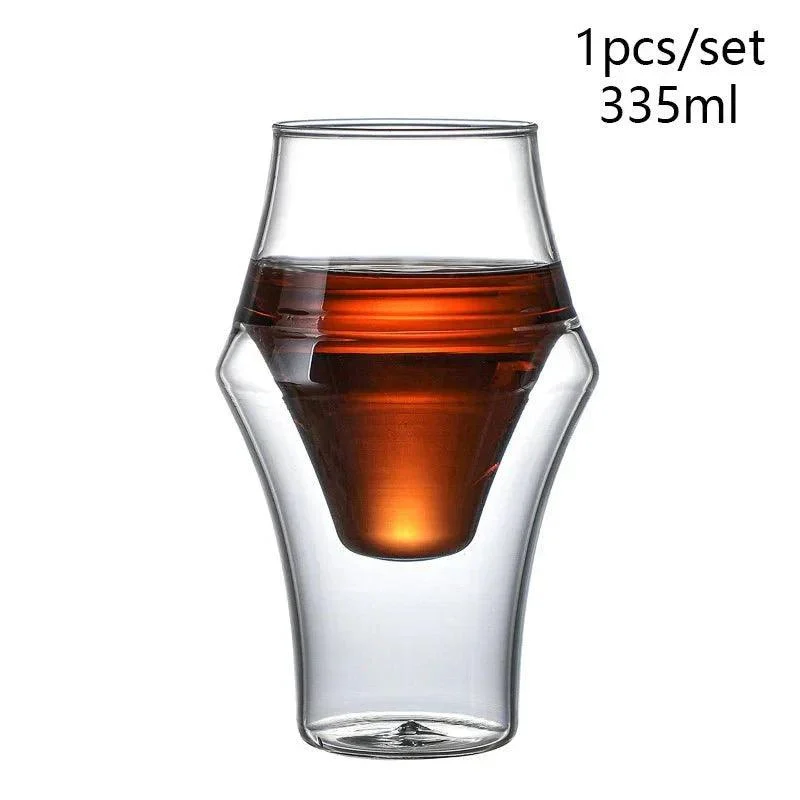 Quirky Double Layered Heat Resistant Glass Cup 195032