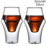 Quirky double layered heat resistant glass cup