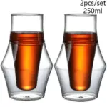 Quirky double layered heat resistant glass cup