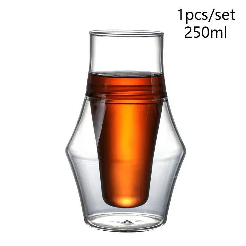 Quirky Double Layered Heat Resistant Glass Cup 494078