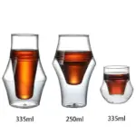 Quirky double layered heat resistant glass cup