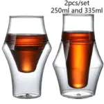 Quirky double layered heat resistant glass cup