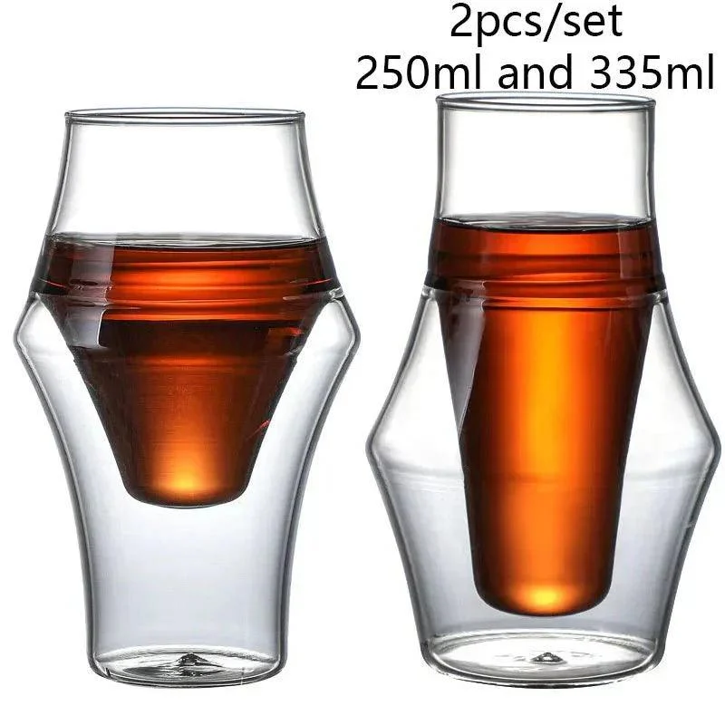 Quirky Double Layered Heat Resistant Glass Cup 975403