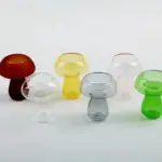 Quirky glass mushroom shape candle holder