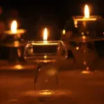 Quirky glass mushroom shape candle holder