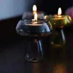 Quirky glass mushroom shape candle holder