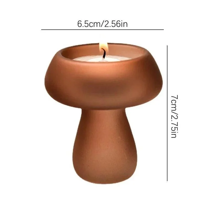 Quirky Glass Mushroom Shape Candle Holder 486797