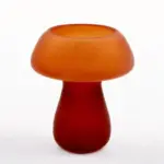 Quirky glass mushroom shape candle holder