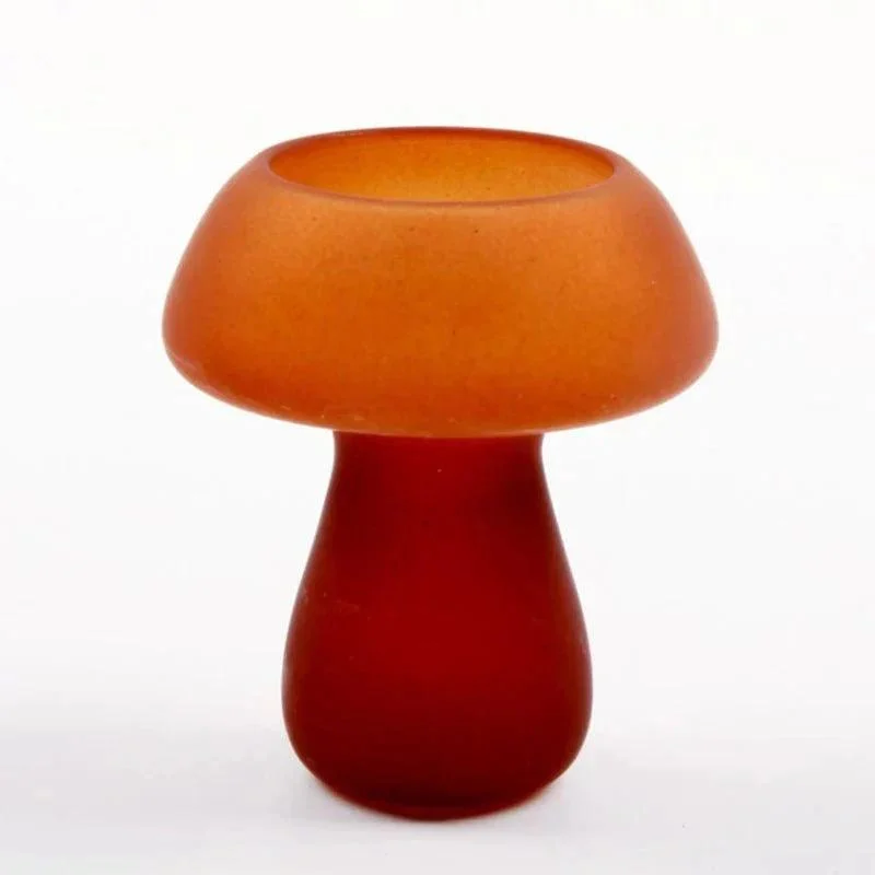 Quirky Glass Mushroom Shape Candle Holder 576294