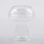 Quirky glass mushroom shape candle holder