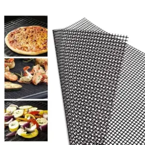 Teflon Non-stick BBQ Grill Mesh Mat for Reusable Cleaning