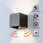 Radar sensor porch light adjustable angle outdoor indoor led wall lights garden corridor lamp cube wall sconce