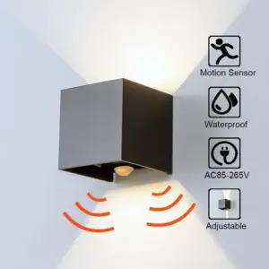 Radar Sensor Porch Light Adjustable Angle Outdoor & Indoor LED Wall Lights Garden Corridor Lamp Cube Wall Sconce