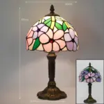Radiant hue tiffany tischlampe handgefertigt glaswarm led xlumina5