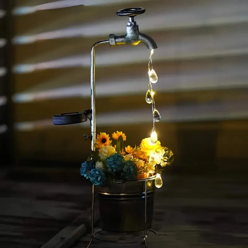 Radianttap solarstrom bewasserung wasserhahn lichter led gartenbeleuchtung automatisch schwarz xlumina2