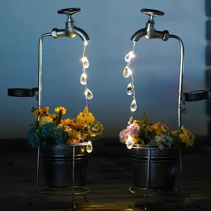 Radianttap solarstrom bewasserung wasserhahn lichter led gartenbeleuchtung automatisch schwarz xlumina3