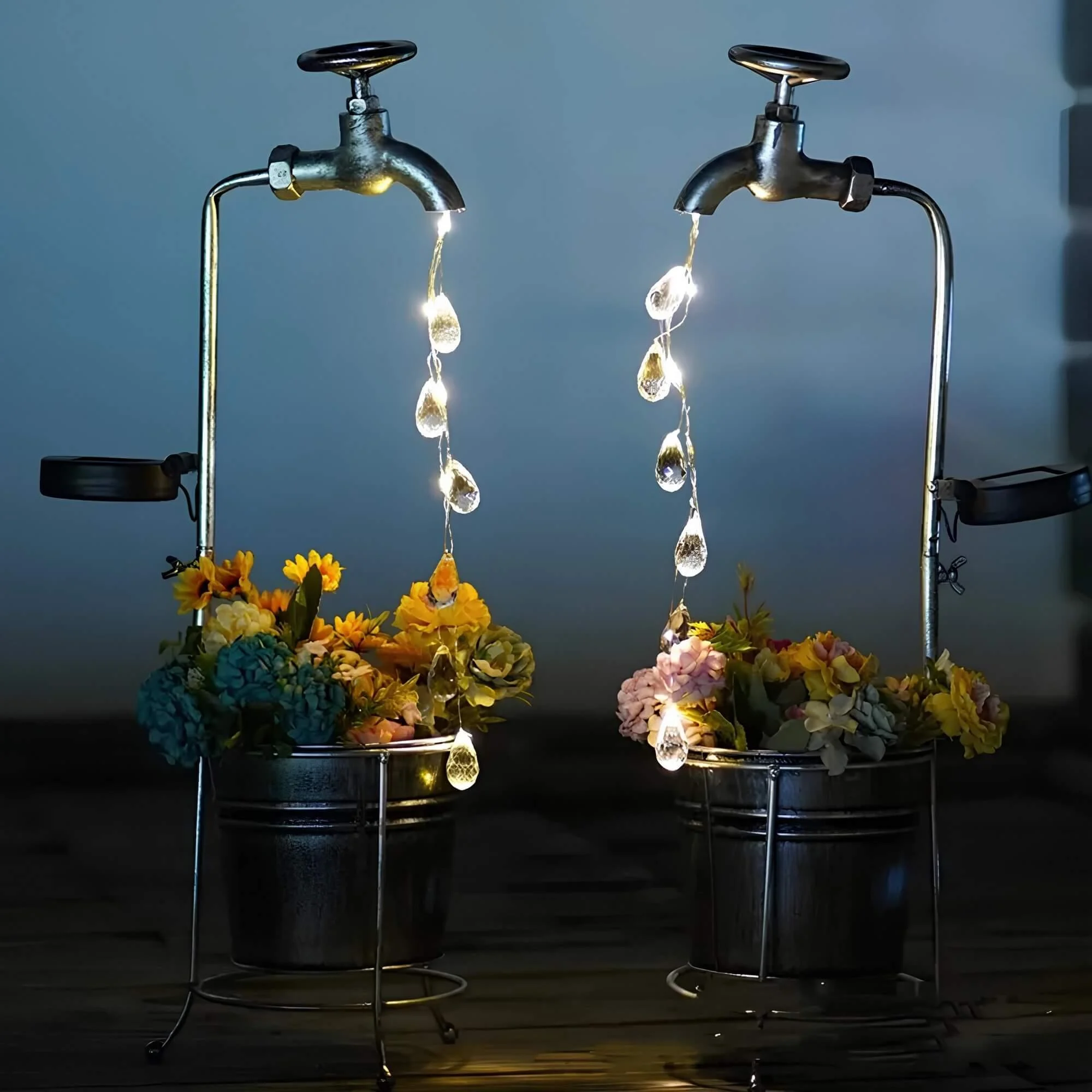 Radianttap Solarstrom Bewasserung Wasserhahn Lichter Led Gartenbeleuchtung Automatisch Schwarz Xlumina3