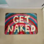 Rainbow get naked tufted bath mat